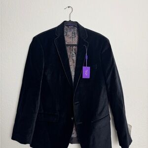 Men's Black Velvet Blazer
